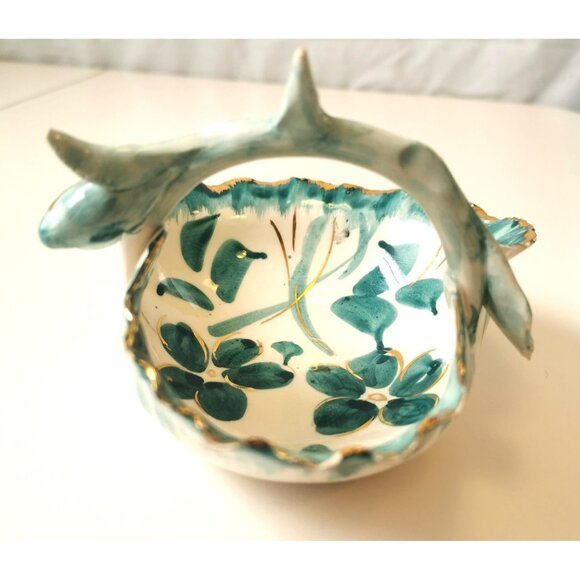 Italian Aqua and Gold Vintage Display Dish - Picture 3 of 8